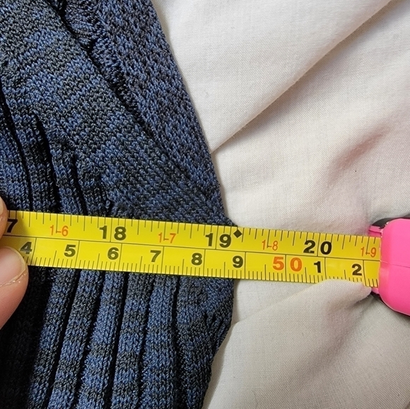 Nwot DKNY Heathered Blue Ribbed Sleeveless Cardigan - Picture 16 of 16